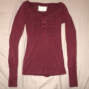 Long sleeve maroon Aeropostale shirt